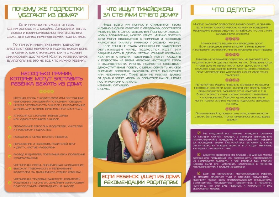Почему подростки убегают из дома (буклет)