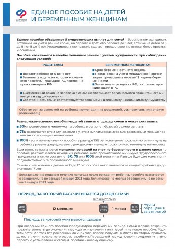 ЕДИНОЕ ПОСОБИЕ НА ДЕТЕЙ И􀙫БЕРЕМЕННЫМ ЖЕНЩИНАМ